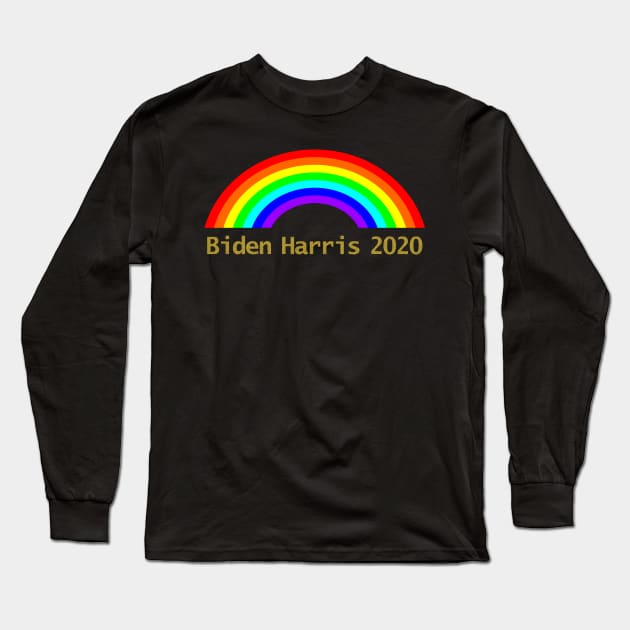 Biden Harris Rainbow Long Sleeve T-Shirt by ellenhenryart